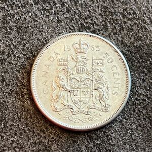 1966 silver Canada 50 cent coin